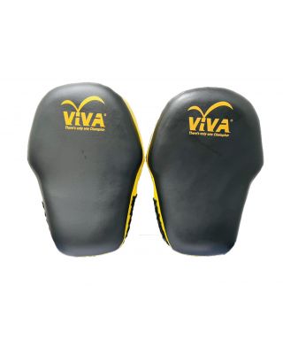 VIVA เป้าล่อ มือใหญ่ หนัง PU หน้าโค้ง สีดำเหลือง (คู่)
