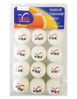Super sales !!  VIVA ลูกเทเบิลเทนนิส 40 มม. รุ่น ฝึกซ้อม (สีขาว) แพ็ค 12 ลูก