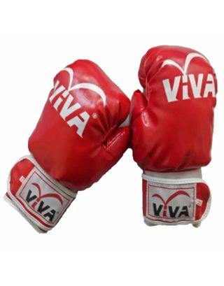 VIVA นวมมวย ฟองน้ำ ทำจากหนัง PVC มีความคงทนสูง-Red-12 Oz