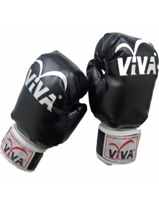 VIVA นวมมวยฟองน้ำ ทำจากหนัง PVC มีความคงทนสูง-Black-10 Oz