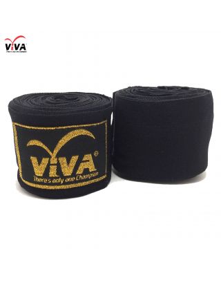 Super sales !! VIVA ผ้าพันมือ นักมวย ขนาด 4 เมตร (1 คู่)-Black