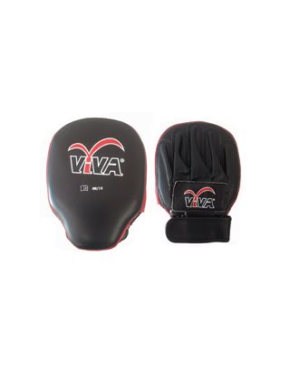 Super sales !! VIVA เป้าล่อ มวยไทยสั้น หนัง PU หน้าตรง สีดำแดง (คู่)