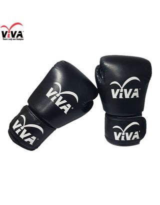 นวมมวย VIVA หนัง PU อย่างดี VELCRO รุ่น Classic สีดำ 4 ออนซ์