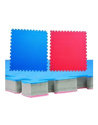 พื้น EVA แบบจิ๊กซอว์ ความหนาแน่นสูง (High Density) หนา 25 มม. ขนาด 102x102 ซม. สีแดง-เทา-น้ำเงิน