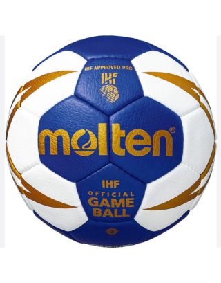ลูกแฮนด์บอลแข่งขัน MOLTEN หนัง PU เย็บมือ เบอร์ 2 รุ่น H2X5001-BW (IHF APPROVED)