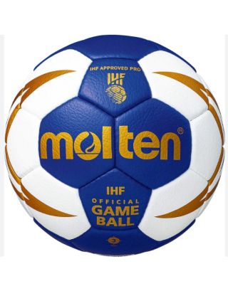ลูกแฮนด์บอลแข่งขัน MOLTEN หนัง PU เย็บมือ เบอร์ 3 รุ่น H3X5001-BW (IHF APPROVED)