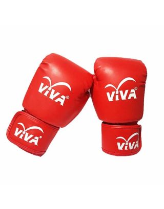 นวมมวย VIVA หนัง PU อย่างดี VELCRO รุ่น Classic สีแดง 8 ออนซ์