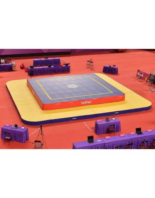 พื้นสนาม วูซู แข่งขัน ประเภทประลองยุทธ ขนาด 8x8 ม. สูง 80 ซม. รวมแผ่นปูพื้น (IWUF Approved)