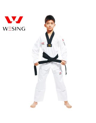 ชุดเทควันโดเด็ก (เสื้อ, กางเกง, สายคาด) ความสูง 115-145 ซม. WESING (World Taekwondo Approved)