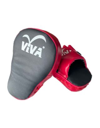 VIVA เป้าล่อ มวยไทยสั้น หนัง PU หน้าโค้ง สีดำแดง (คู่)
