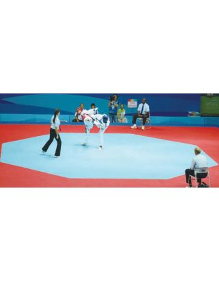 พื้นสนาม เทควันโด (XPE) ขนาด 12x12 ม. หนา 25 มม. แบบ 8 เหลี่ยม แผ่น 828x828 มม. (WTF Approved)